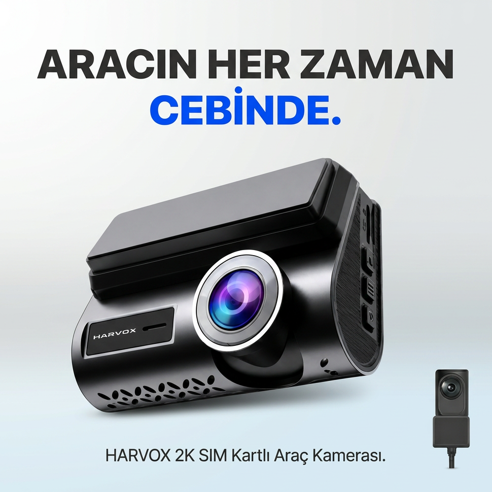 Araç Içi Kamera 2k Hd Görüntü Wifi Gps Özellikli Sim Kart Destekli 24 Saat Çalışma Gece Görüşlü G-Sensör Araç Kamerası