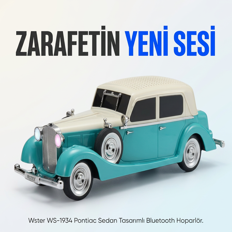 Wster WS-1934 Music Car Speaker (Klasik Siyah)