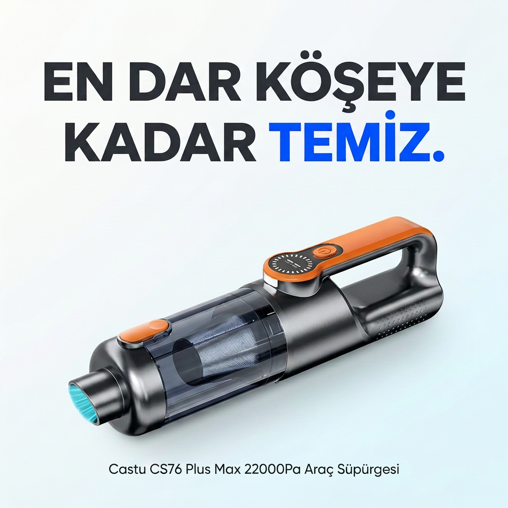 Castu Cs76 Plus Max 22000Pa Araç Süpurgesi