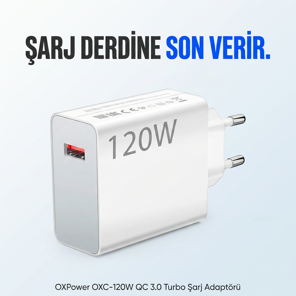 OXPower OXC-120W QC3.0 USB Turbo Sarj Adaptoru