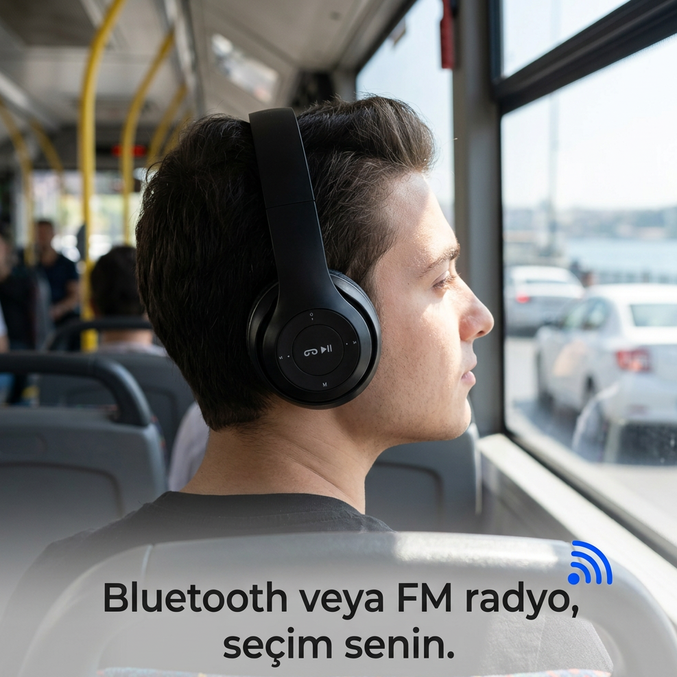 P47 FM'li Bluetooth Kulaklık
