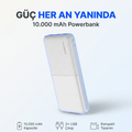 Snapmax SNP-3009 Beyaz 10.000 Mah Powerbank 2X USB Çıkışlı 1 Type-C ve 1 Micro Girişli