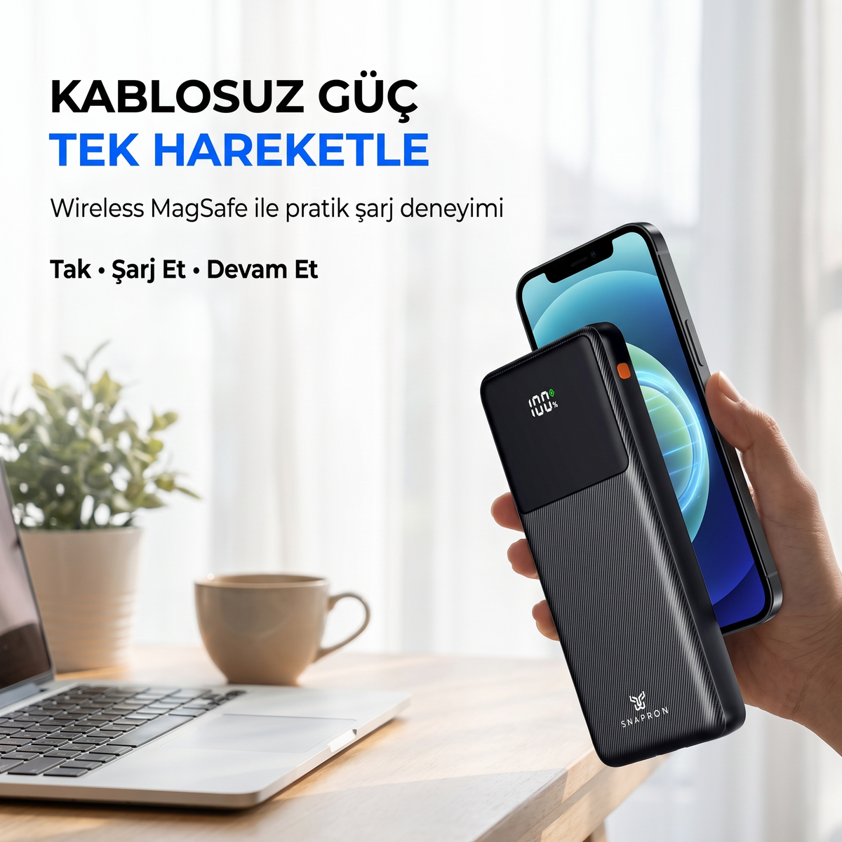 SNP-3015 PD 22.5W 10.000mAh Hızlı Şarj LCD Ekran Powerbank