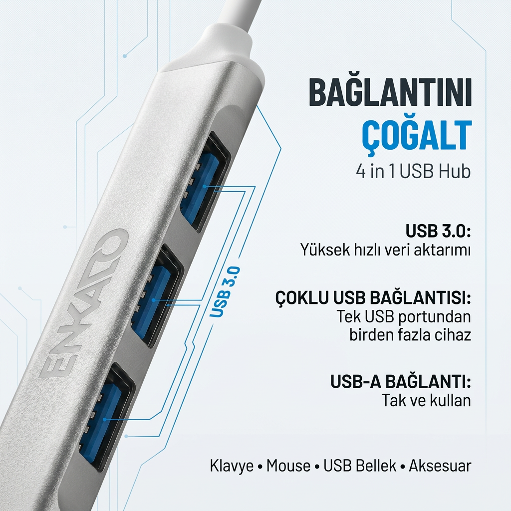 EKD-UH60, USB3.0 to 3xUSB 2.0, 1xUSB 3.0, Metal, USB HUB