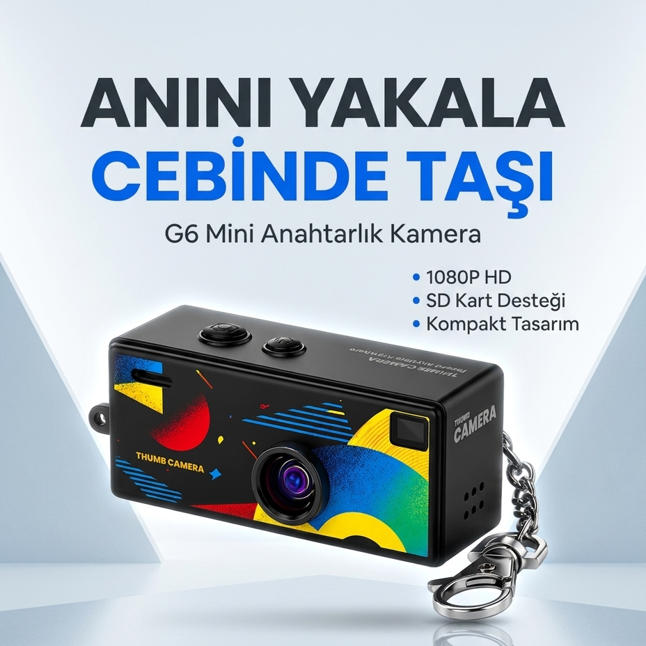 G6 Thumb Camera Mini Anahtarlık Kamera 1080P HD Video Kayıtlı Retro Tasarım Taşınabilir Mini Dijital Kamera