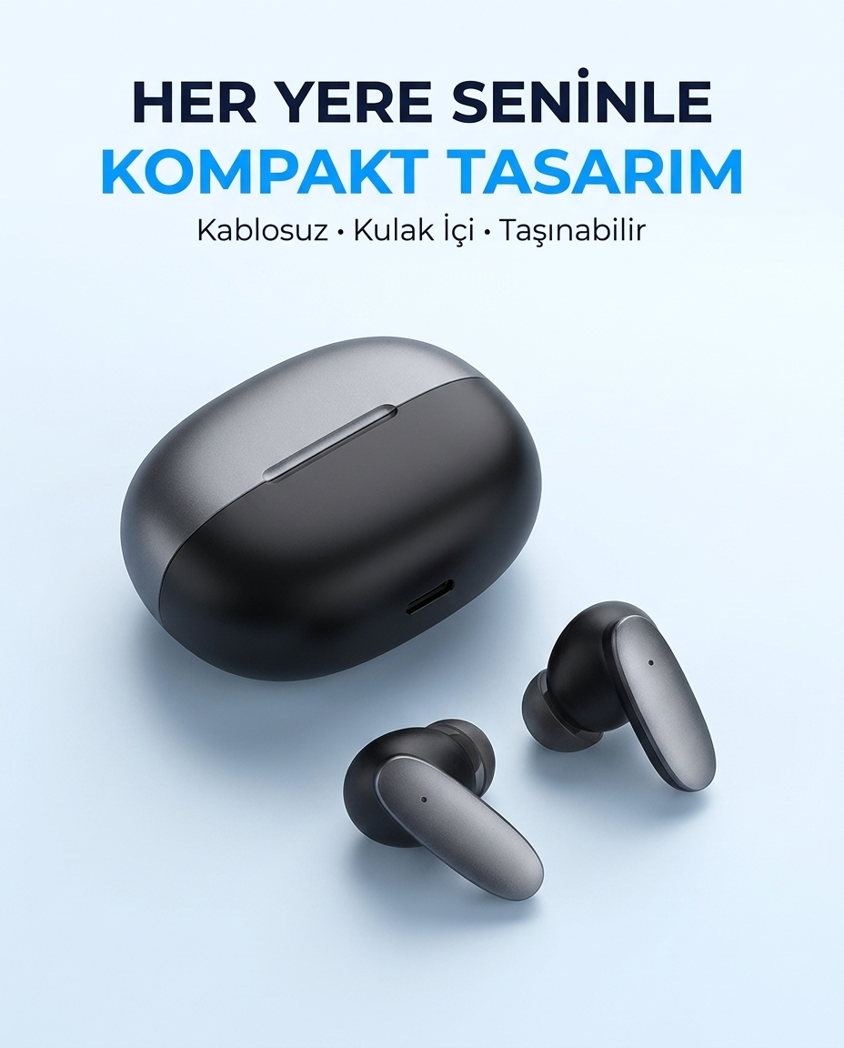 Snk-9000 Siyah ANC & ENC Kablosuz Bluetooth Kulaklık 5.4 Kulak İçi Kulaklık - V2