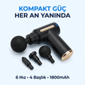 Darbeli Titreşim Şarjlı 4 Başlıklı Masaj Tabancası Rahatlatıcı Masaj Aleti Kas Sporcu Egzersiz Aleti