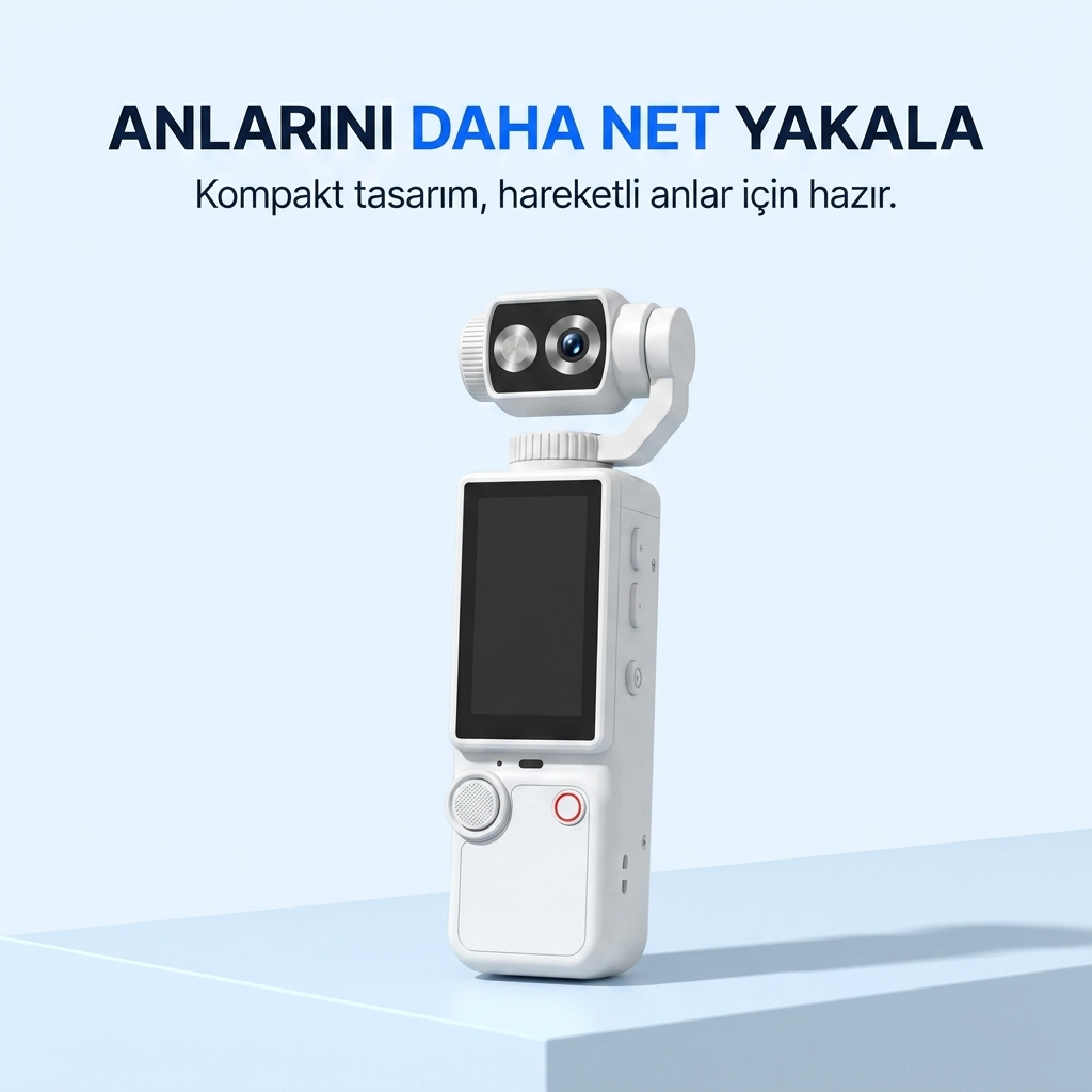 4K Ultra HD Mini Aksiyon Kamerası 2.0 inç Ekranlı Mikrofon Destekli Oto Fokus Özellikli 180° Döner Başlıklı Vlog