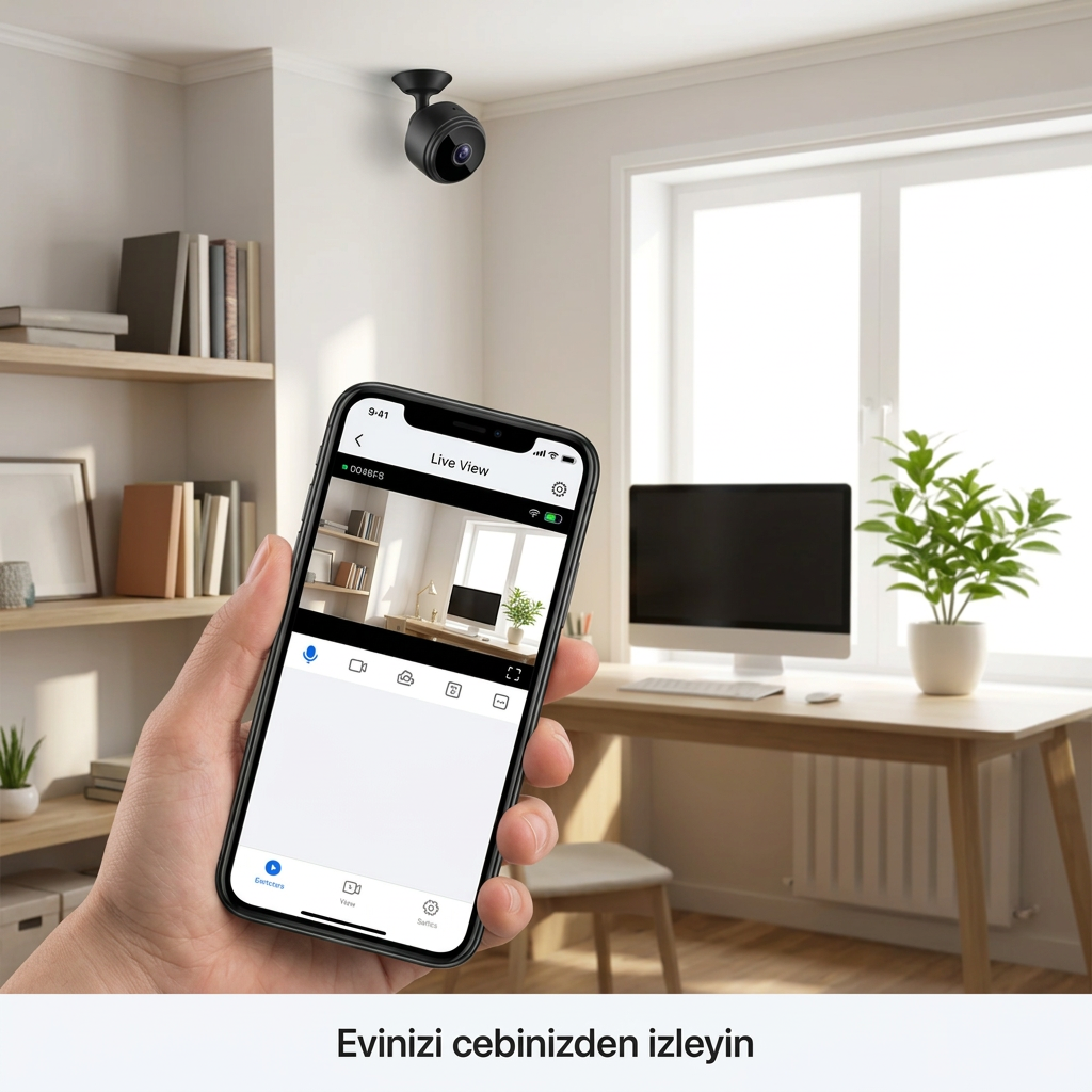 Blue Inter Mini Kamera 1080P HD WiFi (Gizli, Miknatisli)