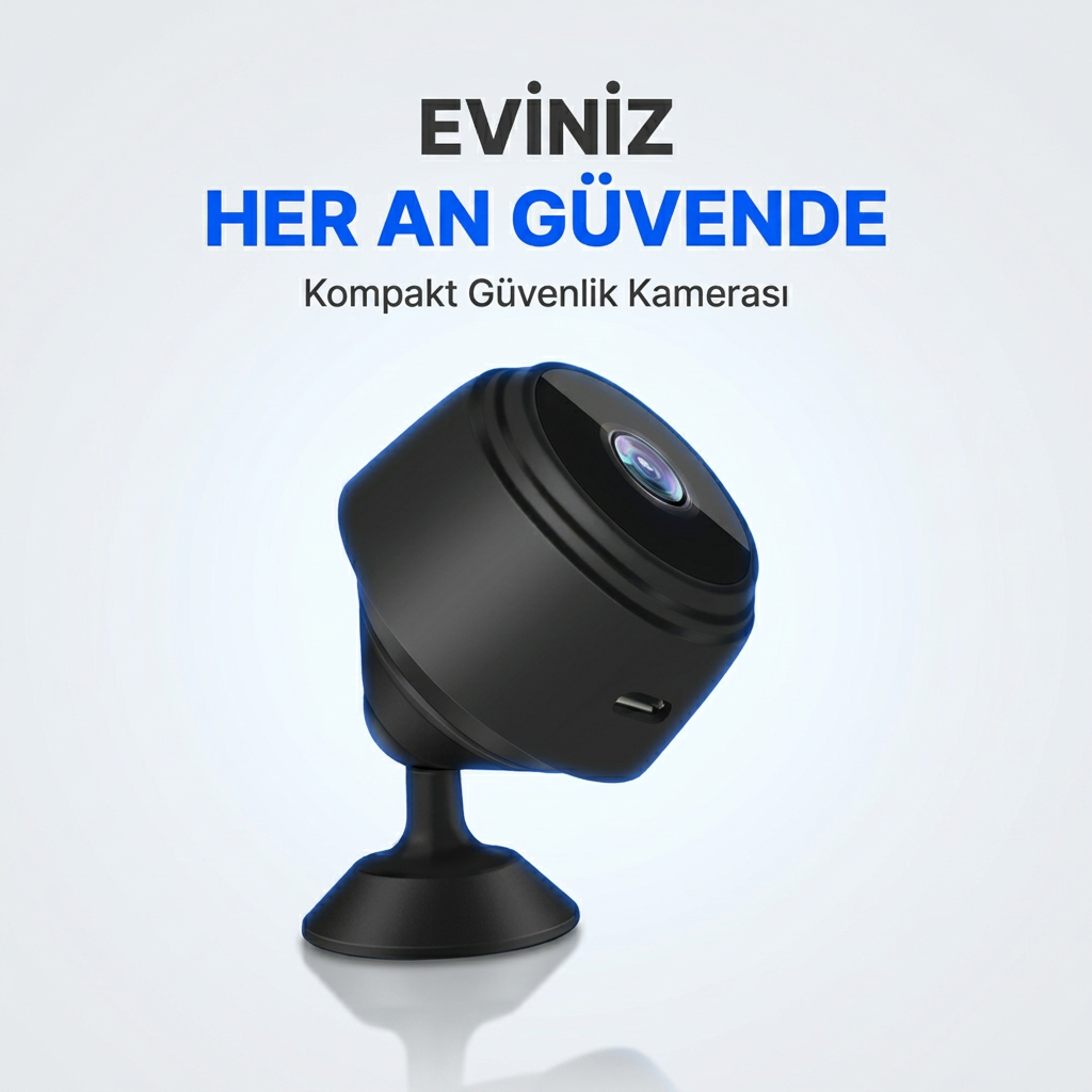 Blue Inter Mini Kamera 1080P HD WiFi (Gizli, Miknatisli)